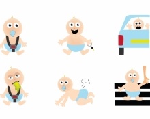 עיצוב אמוגים- סידרת בטיחות בדרכים עם תינוקות